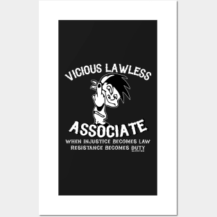 Vicious Lawless Associate - on Black Posters and Art